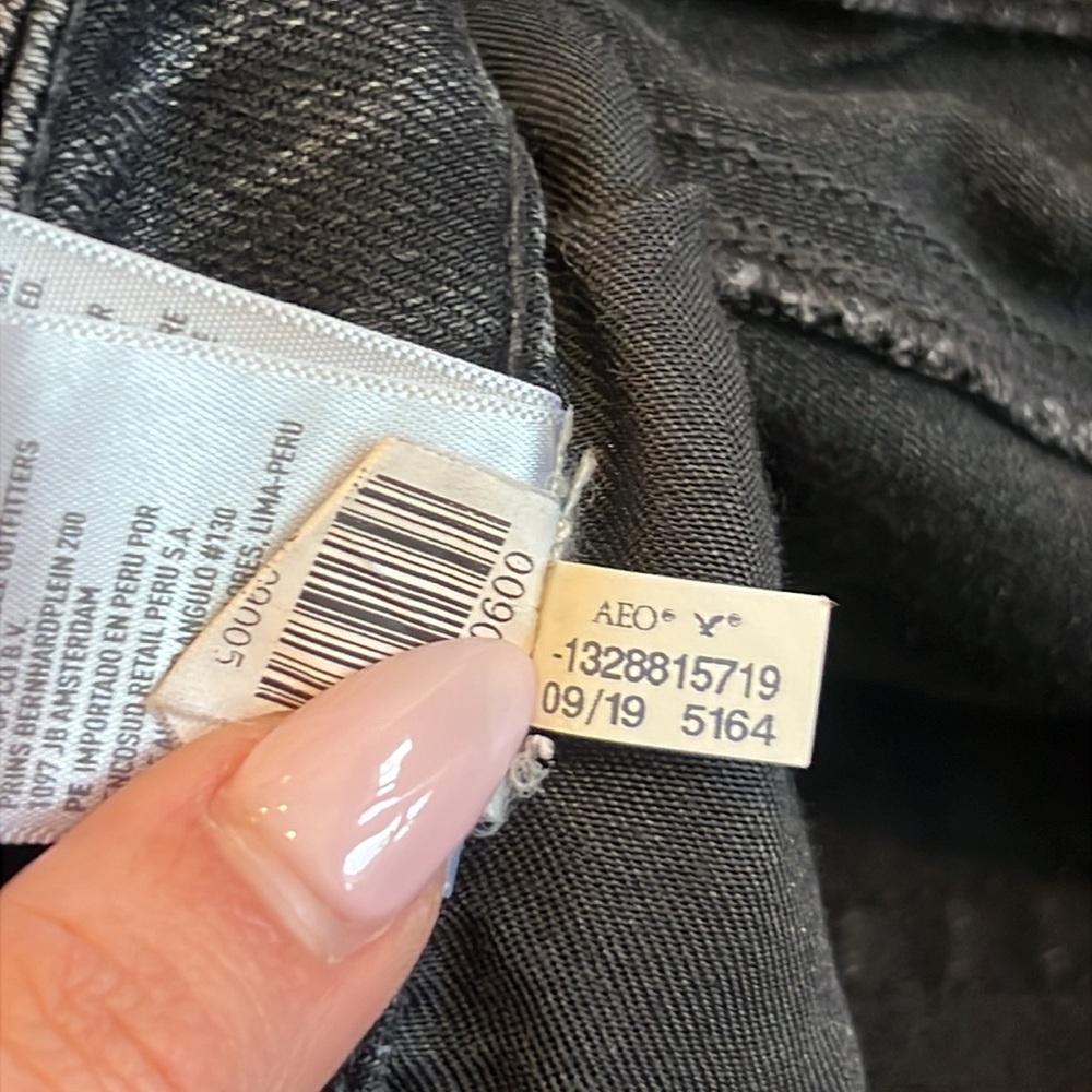 American Eagle Slim Straight Jeans Ne(x)t Level Flex Black Distressed 29x32 - Picture 11 of 11